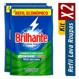 Kit 02 Sabão Líquido Brilhante Limpeza Total Refil 900ml 