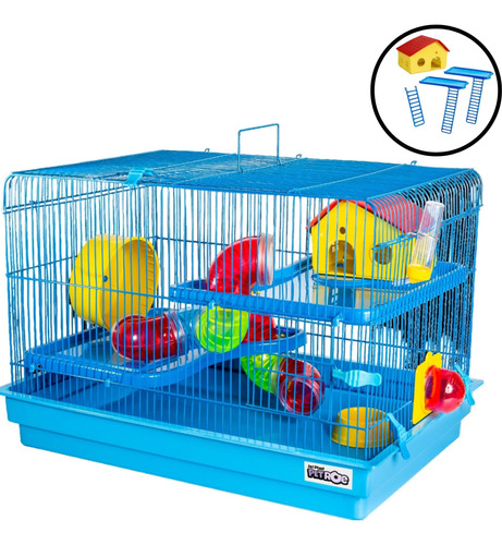 Gaiola Hamster 2 Andares Para Animais Domésticos Jel Plast