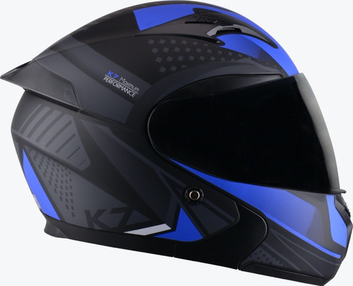 Casco Edge Abatible Pilot K-7 Rojo Certificado Dot Color Azul Tamaño Del Casco L