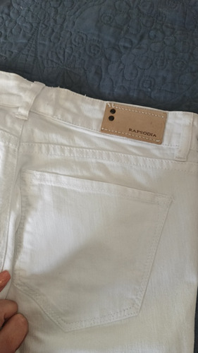 Pantalón De Mujer Blanco, Semi Oxford Marca Rapsodia