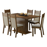 Juego Comedor Lousiana Mesa Madesa Tapa De Madera 6 Sillas