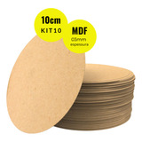 Kit 10 Supla Souplat Mdf Cru 10x10 3mm Base Redonda Bolachas