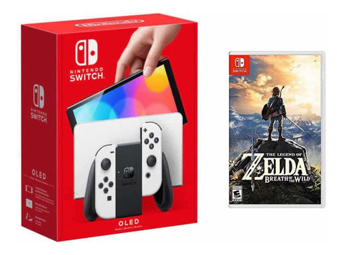 Nintendo Switch Oled 64gb Blanco Negra+ Zelda Breath Of Wild