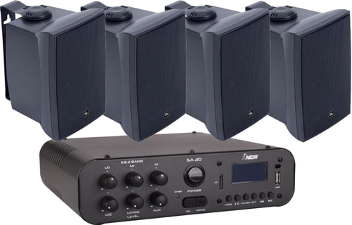 Kit Som Ambiente Ampli Bluetooth Sa20 100w + 4 Cx Jbl C521p