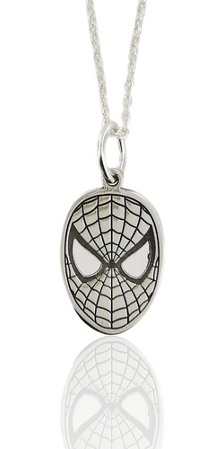 Dije Collar Spiderman Plata Hombre Araña Con Cadena Plata