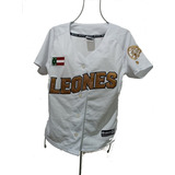 Jersey Beisbol Leones Yucatán Dama Mujer Merida Blanco Local