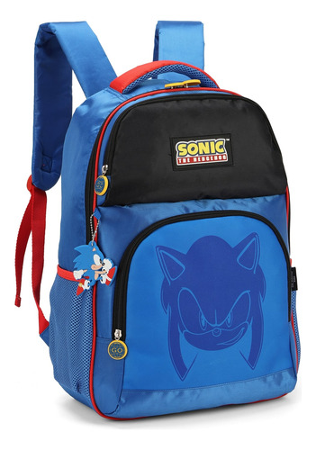 Mochila Costas Infantil Escolar Sonic Luxcel Mj46955so Azul