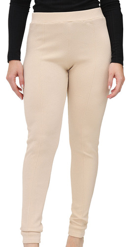 Calça Legging Feminina Com Nervura Crepe Elastano