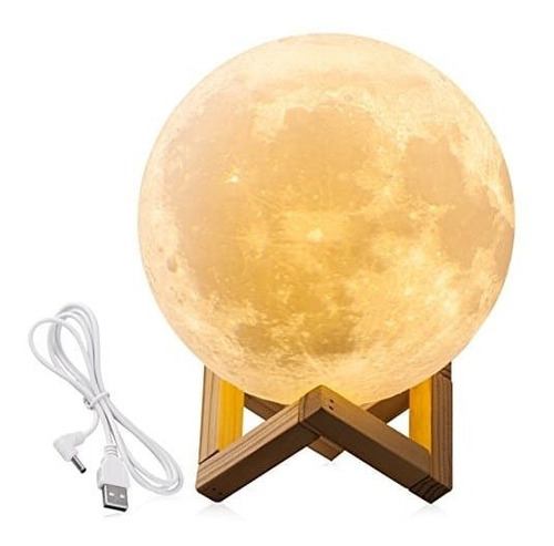 Lampara Luna Velador Lampara Escritorio 3d Luz Usb