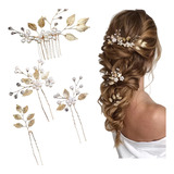 Tocados Novia Peineta Perlas, Accesorios Cabello Tiara 4pcs