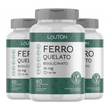 Combo 3 Ferro Quelato Bisglicinato 34mg 60comprimidos Vegano