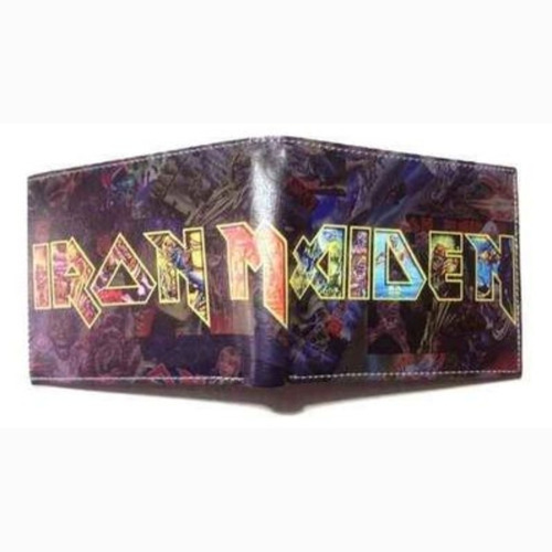 Billetera Tarjetero Monedero Iron Maiden Bandas Rock Metal 