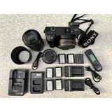 Kit Sony A6500 + Lentes + Adaptador Ef + Vários Acessórios