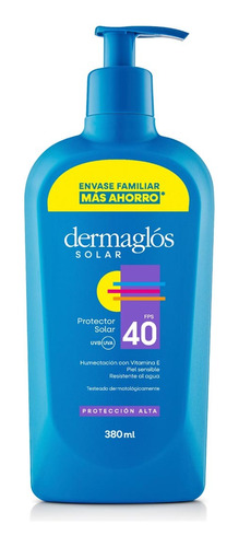 Dermaglos Protector Solar Familiar Fps40 En Emulsion X380 Ml