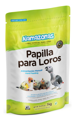 1 Papilla Para Loros Alamazonas 1kg + 1 Jeringa Latex 10ml