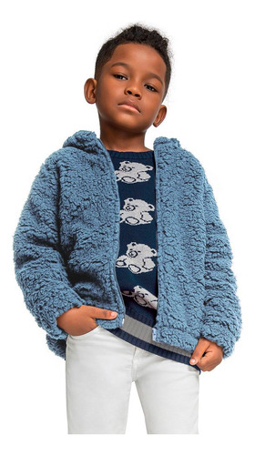 Jaqueta Infantil Menino Urso Inverno Fleece Plush Inverno