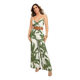 Jumpsuit Casual Mujer Ivory/verde 995-61