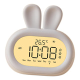 Conejo Niños Reloj Despertador Digital Mesa De Luz Nocturna