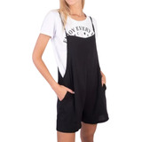 Jardinero Mono Enterito Corto Lino Spandex Mujer Tendencia