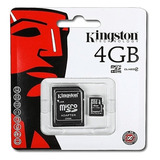 Tarjeta De Memoria Micro Sd Kingston De 4 Gb Tf Con Adaptador Sd