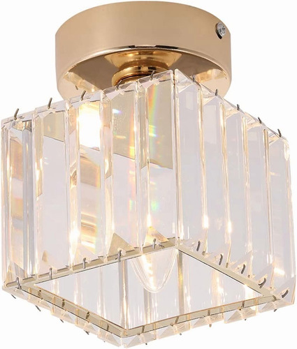 Lámpara De Pared Lámpara De Techo Cristal Moderna Decorativa Color Cuadrado Dorado