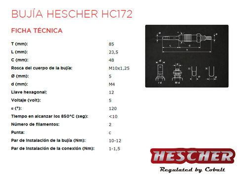 Bujia Precalentamiento Para Pontiac Acadian L4 111(d) 1981/ Foto 2