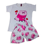 Pijama Conjunto Chancho Pato Mabel Verano Corto Gravity Fall