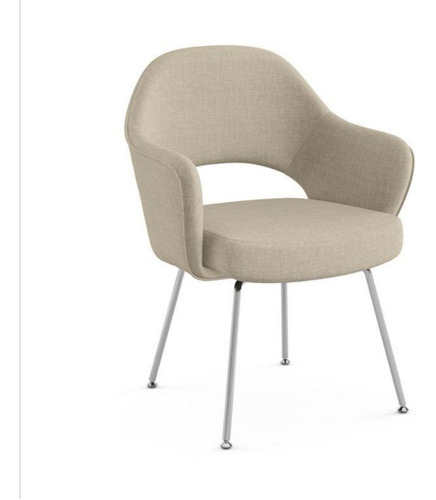 Silla Saarinen Con Brazos 4 Patas Cromadas Tapizada