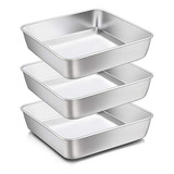 Bandeja Para Hornear De 8 X 8 Pulgadas, E-far Square Cake Br