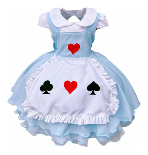 Vestido Da Alice No País Das Maravilhas 1 A 4 Anos