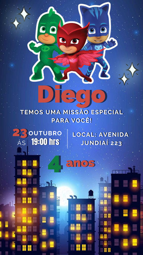 Convite Digital Aniversário Tema Infantil Festa/escola