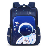 Mochila Escolar Primaria Para Niño Astronauta 3d Impermeable Alta Calidad