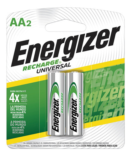 Pilas 2a X2 Recargables Energizer 