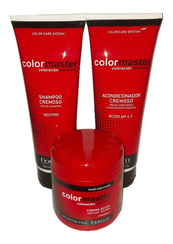 Shampoo Neutro + Acondicionador + Máscara Ácida Colormaster