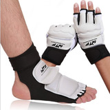 1 Par Protectores De Pies 1 Par Guantes Medio Dedo Taekwondo