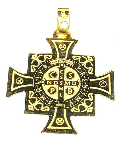 Cruz De San Benito Oro 18k. Grande 23 X 23 Mm.