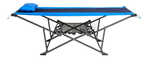 Hamaca Plegable Portátil De 1.80 Mts Azul Soporta 113 Kgs