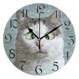 Reloj De Pared Diseño De Gato Divertido, Funciona Pila...