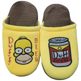 Pantuflas Bordadas De Homero Simpson Y Beer Duff