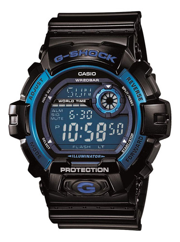 Casio G8900a-1cr G-shock Digital De Resina Negra Y Azul Para