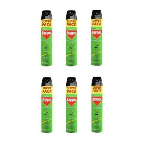 6x Baygon Mata Arañas Y Cucarachas Aerosol 450cc Envío Chile