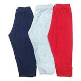 3 Pack Pants Ligeros Algodón Color Fuertes Niños 4 Hasta 9 A