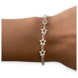 Pulsera Estrellas Plata 925 Importada Italiana Caladas Mujer