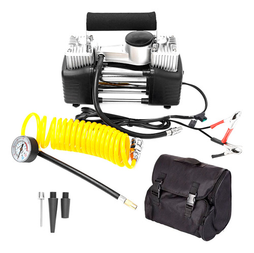 Kit Compresor De Aire Regalo Herramientas Inflador 12 Volt Color Gris Y Negro Frecuencia 12 Mhz