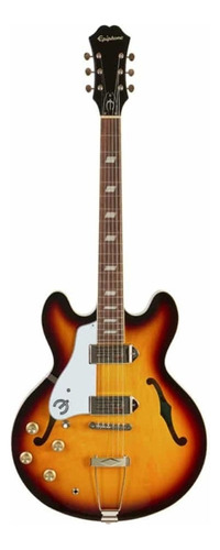 Guitarra Eléctrica Para Zurdo EpiPhone Archtop Casino De Arce Vintage Sunburst Brillante Con Diapasón De Granadillo Brasileño