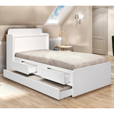 Cama Bau Quarto Com Auxiliar Tamires Solteiro 98cm