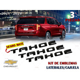 Kit De 3 Emblemas Tahoe 2021-2024 Negro Mate 