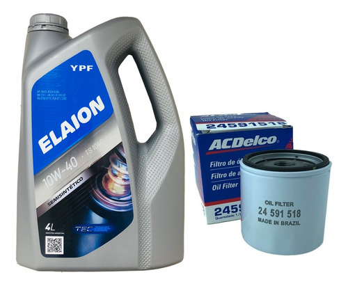 Kit Filtro + Aceite Elaion 10w40 Gm Chevrolet Agile 1.4 Ls