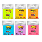 Kit 6 Blocos Adesivo Post-it 3m 76x76 Mm - Escolha A Cor