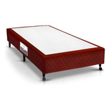 Cama Box Base Solteiro Poli Tecido Wine (78x188x27) - Castor